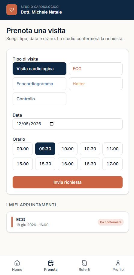 App paziente — prenotazione